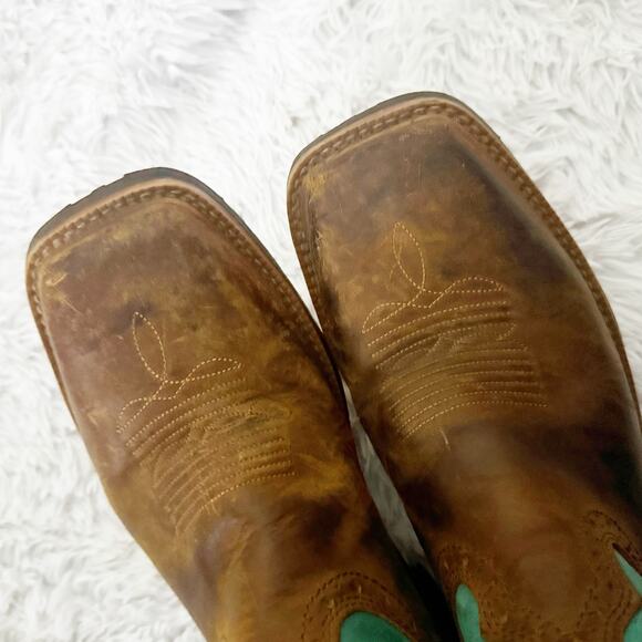JUSTIN BOOTS | Derrickman Waterproof Steel Toe Western Boots Turquoise Size 9 D main image 7